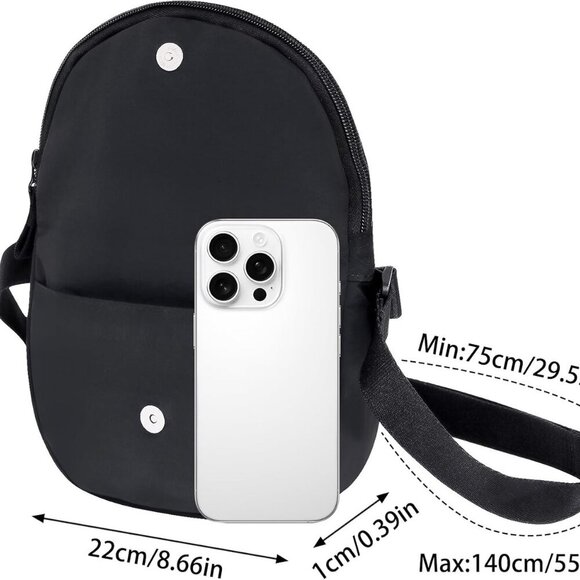 Crescent Bag Nylon Crossbody Shoulder Bag Travel and Work Ultralight - Picture 2 of 7